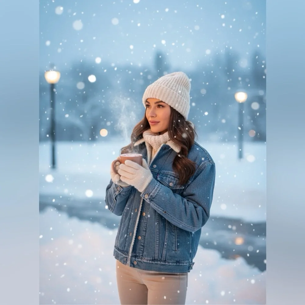 Ralph Lauren Blue Denim Jacket with Cream Collar - Picture 9 of 9